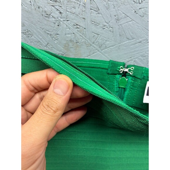 KatieJ‎ NYC Women’s L Green Bandage Dress Strapless Bodycon Cocktail Party Mini - Picture 10 of 12